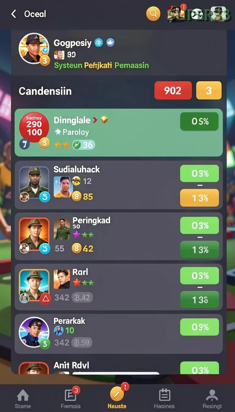 Cuplikan layar RK55 — menu navigasi